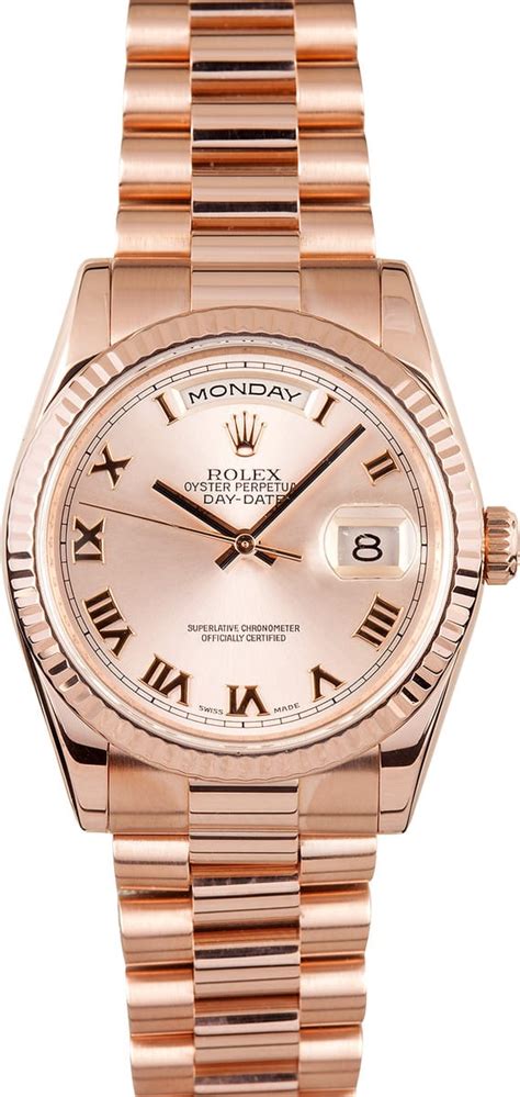 rolex rose gold presidential watch price|pre owned rolex president 40mm.